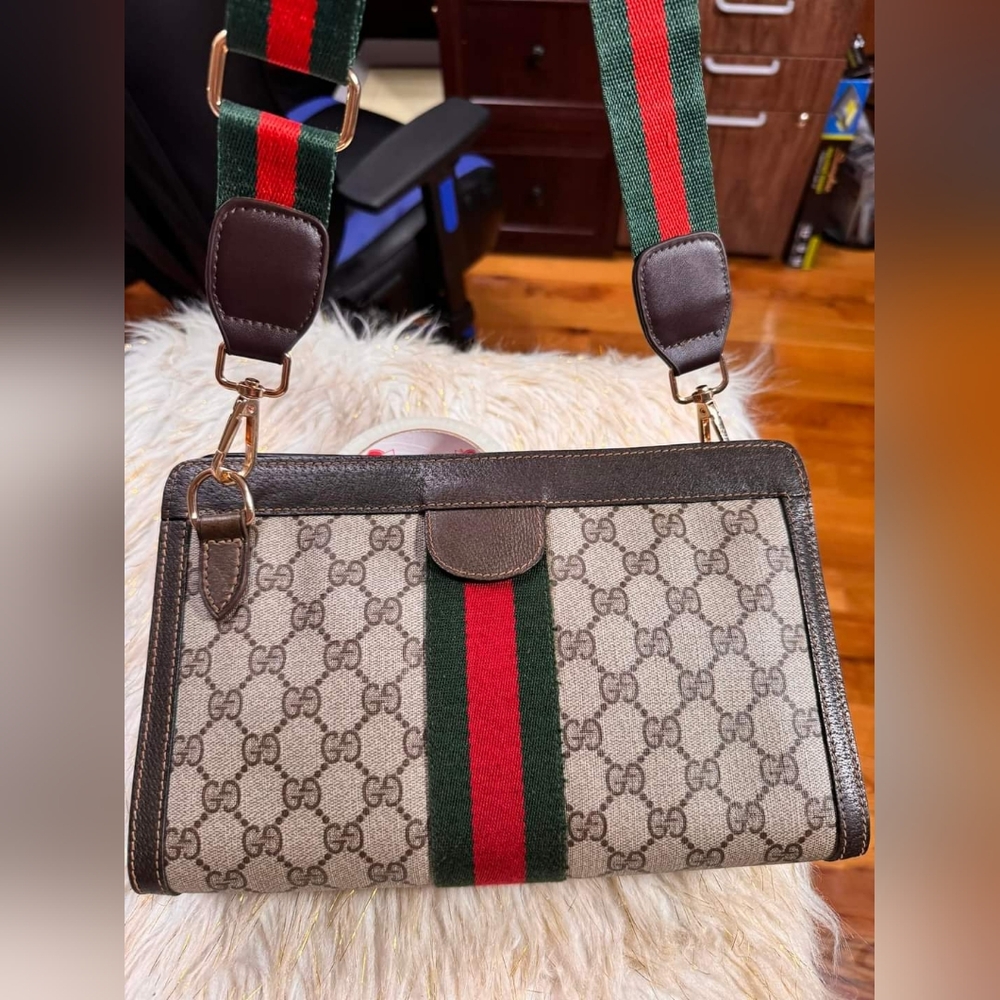 ➡️Its Authentic Gg Brown Sherryline GG PVC leather with professionally converted